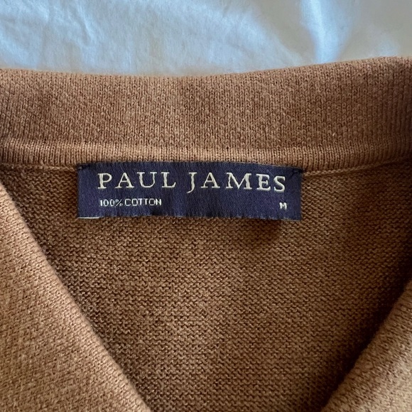 Knit polo by Paul James UK (caramel color) - Picture 10 of 13